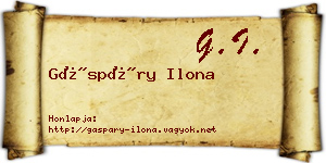 Gáspáry Ilona névjegykártya